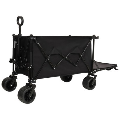 Grungis 480lbs Heavy Duty Folding Wagon Cart,All-Terrain Shopping Cart with Removable Tailgate,Weatherproof Utility Cart for Camping,Shopping
