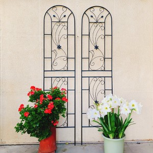 MOEPISY 2 Pack Metal Garden Trellis 86.7 inch x 19.7 inch Rustproof Trellis Black - 1 of 4