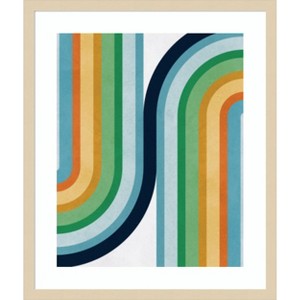 Amanti Art Colorful curved lines 2 by Vitor Costa Wood Framed Wall Art Print - 1 of 4
