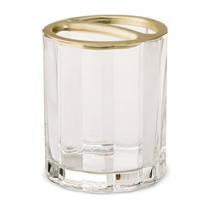 Fluted Glass Solid Toothbrush Holder Clear - Threshold