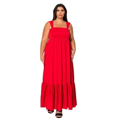 L I V D Women's Angelika Ruffled Hem Maxi Dress