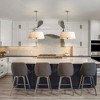 Rennnsan Sophia 4-Light Modern Farmhouse Chrome Drum Pendant Light with White Fabric Shade and Sandblasted Panel Glass - 3 of 4