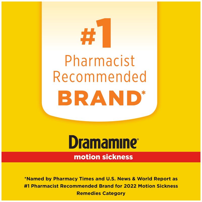Dramamine All Day Less Drowsy Motion Sickness Relief Tablets for Nausea, Dizziness &#38; Vomiting - 8ct, 6 of 8