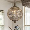 ALOADECOR  Antique Gold Globe Sphere Chandelier Small Crystal Vintage Chandelier Cage-Style Shade Pendant Light for Kitchen Island - 3 of 4