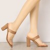Allegra K Women's Dual Clear Strap Block Heels Slides Sandals - 2 of 4