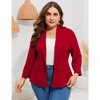 Garvee Women's Plus Size Casual Blazers Open Front Work Office Jackets Blazer with Pockets - 4 of 4