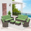 UPTION 6-Piece Wicker Patio Conversation Set Rattan Seating Set - 4 of 4
