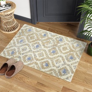 Modern Geometric Plush Rug Fuzzy Rug Medium Pile Rug Abstract Rugs - 1 of 4
