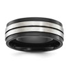 Chisel Stainless Steel Brushed and Polished Black IP-plated 8mm Band Ring - 2 of 4