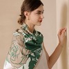 Anna-Kaci Women's Floral Print Square Scarf with Silky Fabric Lightweight Accessory for Layering and Styling - 2 of 4