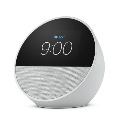 Amazon Echo Spot, Smart Alarm Clock with Vibrant Sound and Alexa (2024 Release) - Glacier White