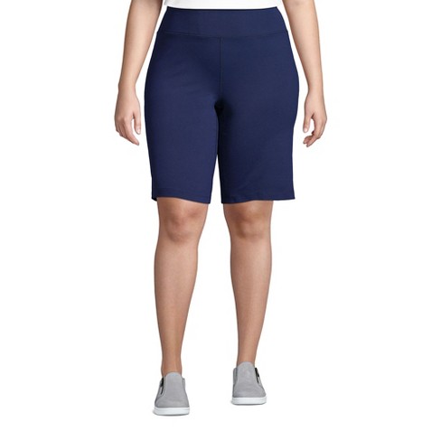 Lands' End Women's Plus Size Active Relaxed Shorts - 1x - Deep Sea Navy