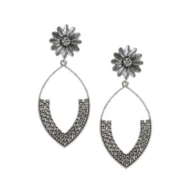 SOHI Women's Crystal Silver Party Drop Earrings