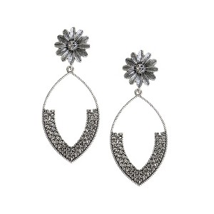 SOHI Women's Crystal Silver Party Drop Earrings - 1 of 4