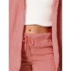 cheibear Women's Fuzzy Fleece Soft Coat Jacket and Crop Top with Shorts 3-Piece Pajamas Lounge Set - 4 of 4