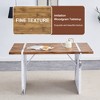 Chic Crate-Rustic Farmhouse Dining Table – 55In Wood Veneer w/ Marble Legs | Solid Wood | 4-6 Chairs | Family Dinner Table - 3 of 4
