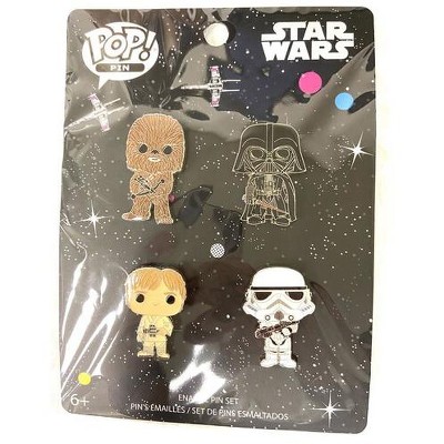 FUNKO POP! 4PK PIN SET: STAR WARS - LUKE CHEWY DARTH STORM TROOPER