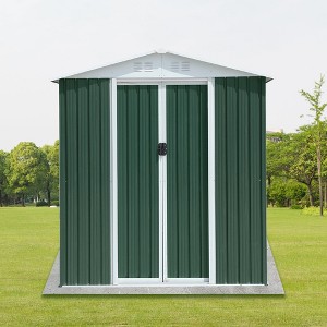 MOEPISY 6FTx4FT Apex Roof Green Outdoor Tool Storage House Garden Shed With Sliding Door - 1 of 4