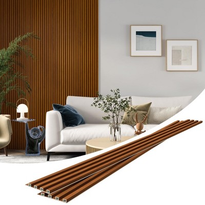 8 Pack 96 in. x 6 in.  Slat Wall Panels, WPC Soundproof 3D Wall Panel for Interior Wall Decor