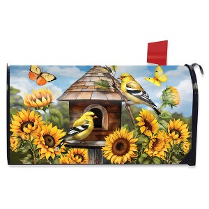 Briarwood Lane Summer Mailbox Cover  - Standard Size - Goldfinches and Sunflowers For Summer Mailbox Cover - 1 of 2