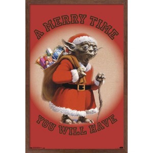 Trends International Star Wars: Saga - Yoda Merry Time Framed Wall Poster Prints - 1 of 4