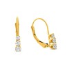 Pompeii3 1/4Ct TW Three Stone Diamond Leverback Hoops Women's Earrings 14k Gold 1/2" Tall - 2 of 4