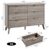 47.2" Modern Fluted Dresser - 6-Drawer Wooden Chest w/ Curved Profile for Bedroom, Living Room, Kids Room, Hallway & TV Stand - 2 of 4