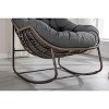 Okak Outdoor Rattan Rocking Chairs with Padding Cushion, Outdoor Recliner with Sturdy Metal Frame, Porch Chairs for Garden, Backyard - 3 of 4