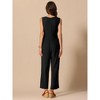 INSPIRE CHIC Women's V Neck Tie Front Casual Sleeveless Wide Leg Jumpsuit - 3 of 4