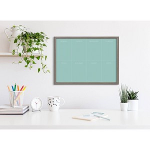 18" x 24" Blake This Week Teal Framed Printed Glass by the Creative Bunch Studio Gray - Kate & Laurel All Things Decor - 1 of 4
