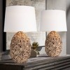360 Lighting Nantucket 26" High Coastal Modern Farmhouse Rustic Table Lamps Set of 2 Natural Seagrass Living Room Bedroom Bedside White Shade - 2 of 4