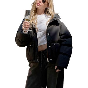 Cropped Stand Collar Down Jacket Warm Windproof and Heat Locking