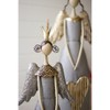 Kalalou Set of Two Gold & Grey Christmas Angels Holding Heart & Star – Holiday Decor - 3 of 4