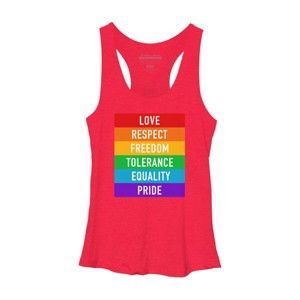 Adult Design By Humans Pride Rights Motto By PINHEAD66 Racerback Tank Top - 1 of 2
