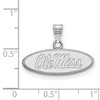 Black Bow Jewelry 10k White Gold Mississippi Rebels NCAA Small Pendant - 2 of 3