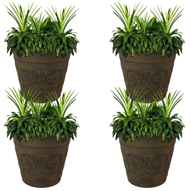 Sunnydaze Indoor/Outdoor Patio, Garden, or Porch Weather-Resistant Double-Walled Arabella Flower Pot Planter - 20", 5 of 9
