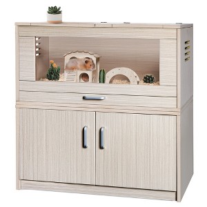 KTMBDW Hamster Cage with Storage Cabinet, Guinea Pig Cage for Small Animals, Hamster Cage and Habitat with for Hamster, Rabbit, Guinea Pig - 1 of 4