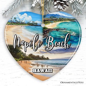Napili Beach Hawaii Tropical Paradise Christmas Ornament, Hawaiian Islands Souvenir| OrnamentallyYou - 1 of 4