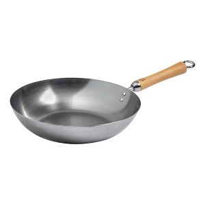 Joyce Chen Classic Series 12-Inch Uncoated Carbon Steel Stir Fry Pan with Birch Handle - 1 of 4