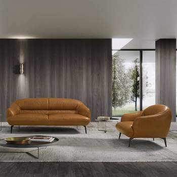 66" Leonia Sofa Cognac Leather - Acme Furniture