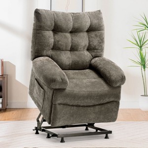 COMHOMA Power Lift Recliner, Oversized Chair with Side Pockets, Fabric Reclining Sofa Chair - 1 of 4