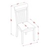 East West Furniture, Capri slat back Chair for dining room with Leather Upholstered Seat , Set of 2 - 3 of 3