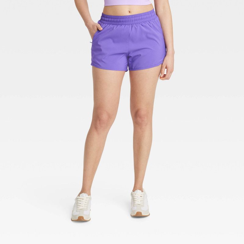 Women's Woven Mid-Rise Run Shorts 3" - All In Motion™, 1 of 9