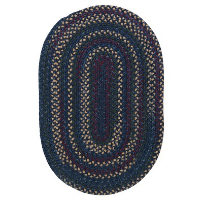 Colonial Mills Midnight Braided Rug, Indigo 4'x6', Oval Shape