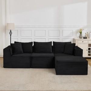 Cloud Modular Sectional Sofa,Modern Upholstered Couches, Comfort U/L Shaped Sofa,Deep Seat Corner Couch for Living Room - 1 of 4