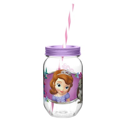 Zak! Sophia the First 19 Ounce Jar Tumbler with Straw