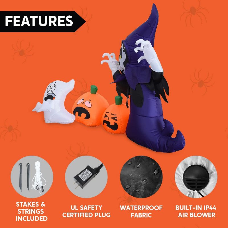 Joiedomi 6ft Halloween Inflatable Ghost Grim Reaper, 4 of 6