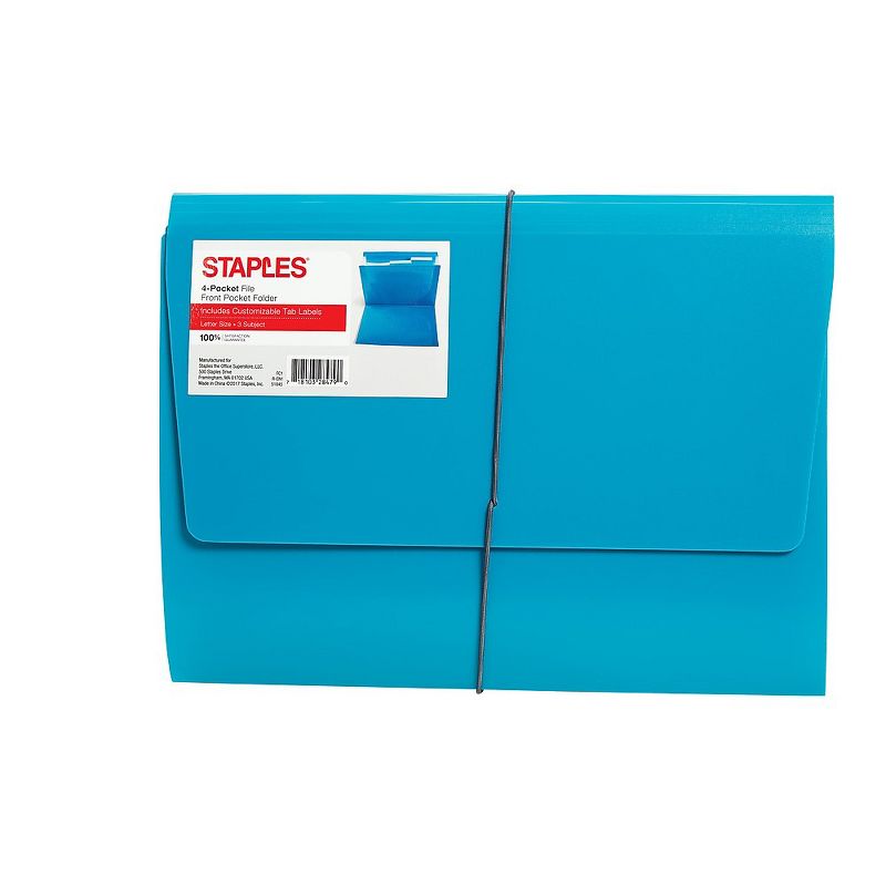 Staples Poly 4 Pocket File with Front Pocket Folders Letter Size Assorted TR51845/51845, 4 of 5