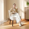Modern Velvet Accent Chair, Soft Upholstered Living Room Chair with Wooden Legs, Comfy Armless Lounge Chair for Living Room/Makeup/Office/Bedroom-2PCS - 2 of 4