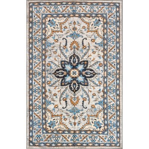 Nuloom Teshi Floral Medallion Pet Friendly Machine Washable Area Rug - 1 of 4